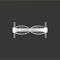 Modern DNA Double Helix Architectural Structure With White Design And Reflective Surface